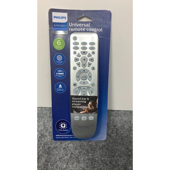 New In Package- Philips 6 Device Universal Remote FULLY BACK LIT SRP3016S/27 - Picture 1 of 2